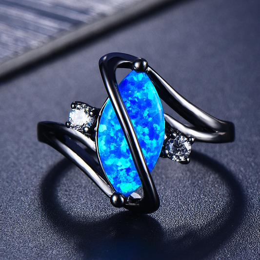 Mira™ | Niebieski Opal w Ciemnym Srebrze