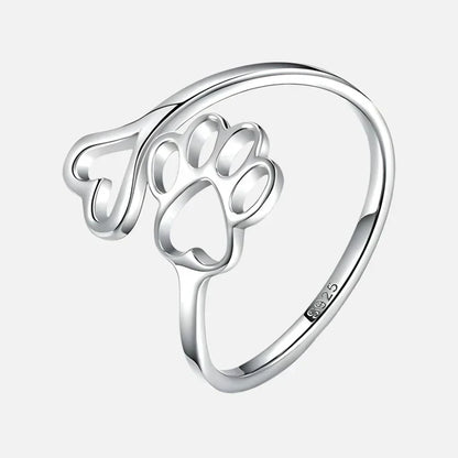Calder™ | Regulowany Pierścionek Z Łapką I Sercem